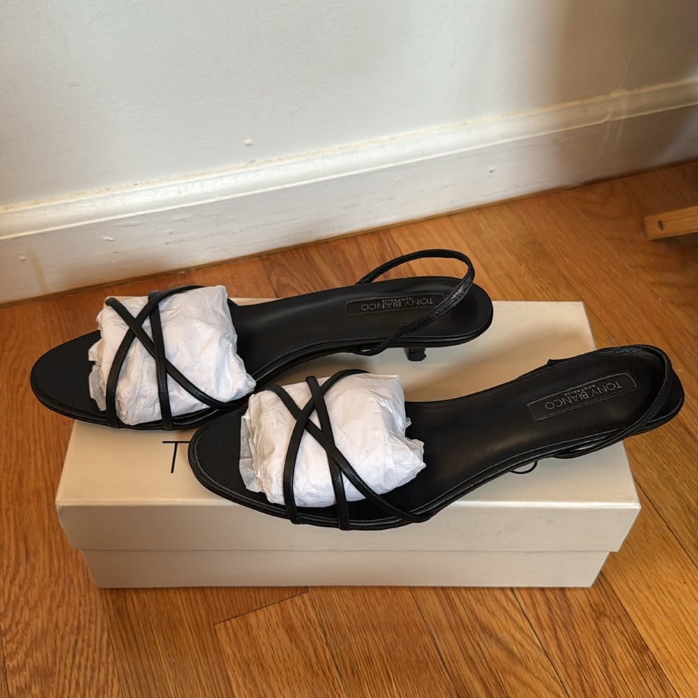Tony Bianco Black Nappa Heels - Picture 8 of 12